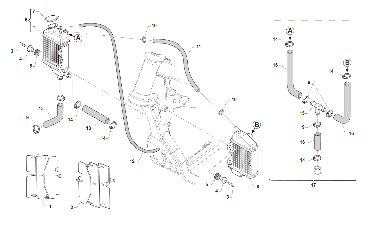 2T 85 SMX JUNIOR 2018 - FRAME - RADIATOR